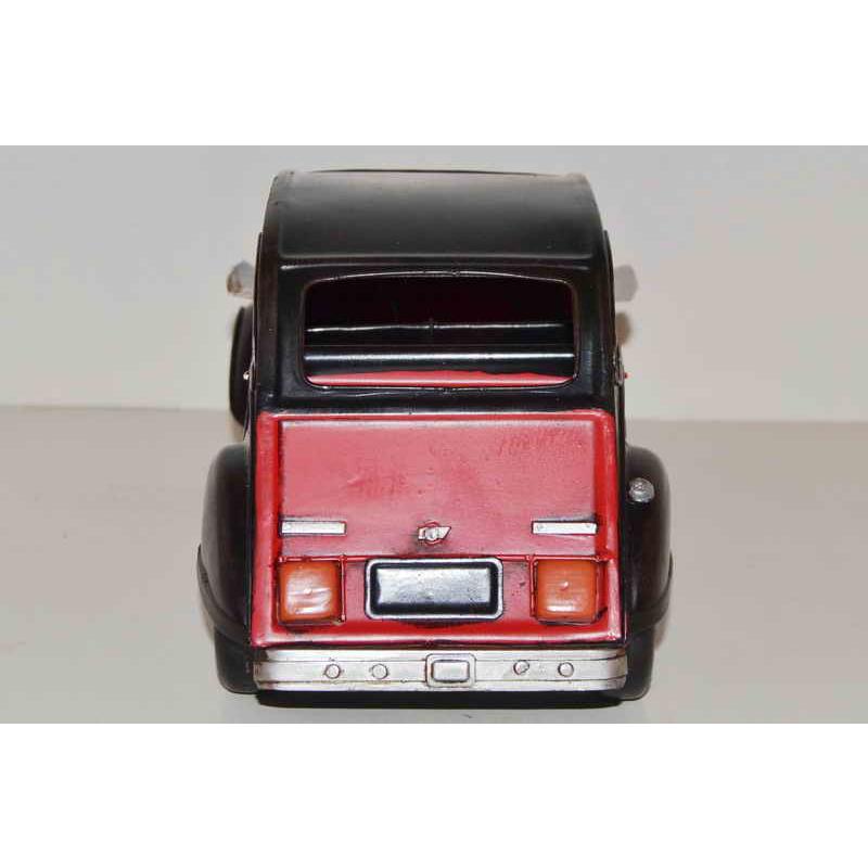 Citroën 2CV Blechmodell handgefertigt rustikal freilaufende Räder Vitrine