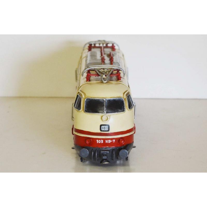 Blechmodell E-Lok BR 103 aus Metall im DB-Design, handgefertigt, 40 x 8 x 13 cm, nostalgisches Sammlerstück.