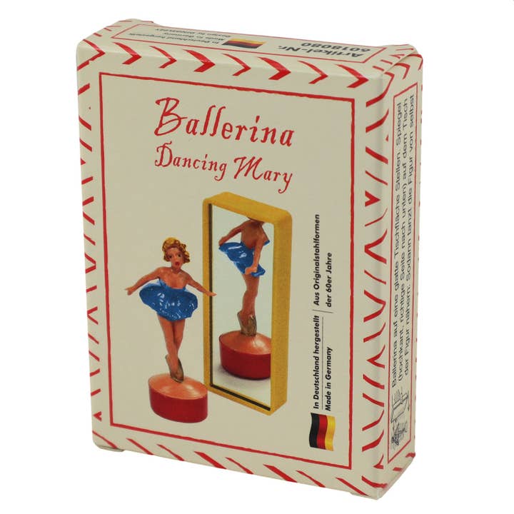 Ballerina Tanzmarie Magnetic Spinner Dance Doll Brown Red Retro