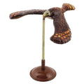 Hand painted tin balancing eagle on stand brown with gold accents 11.5×14.5×13.5 cm made in India