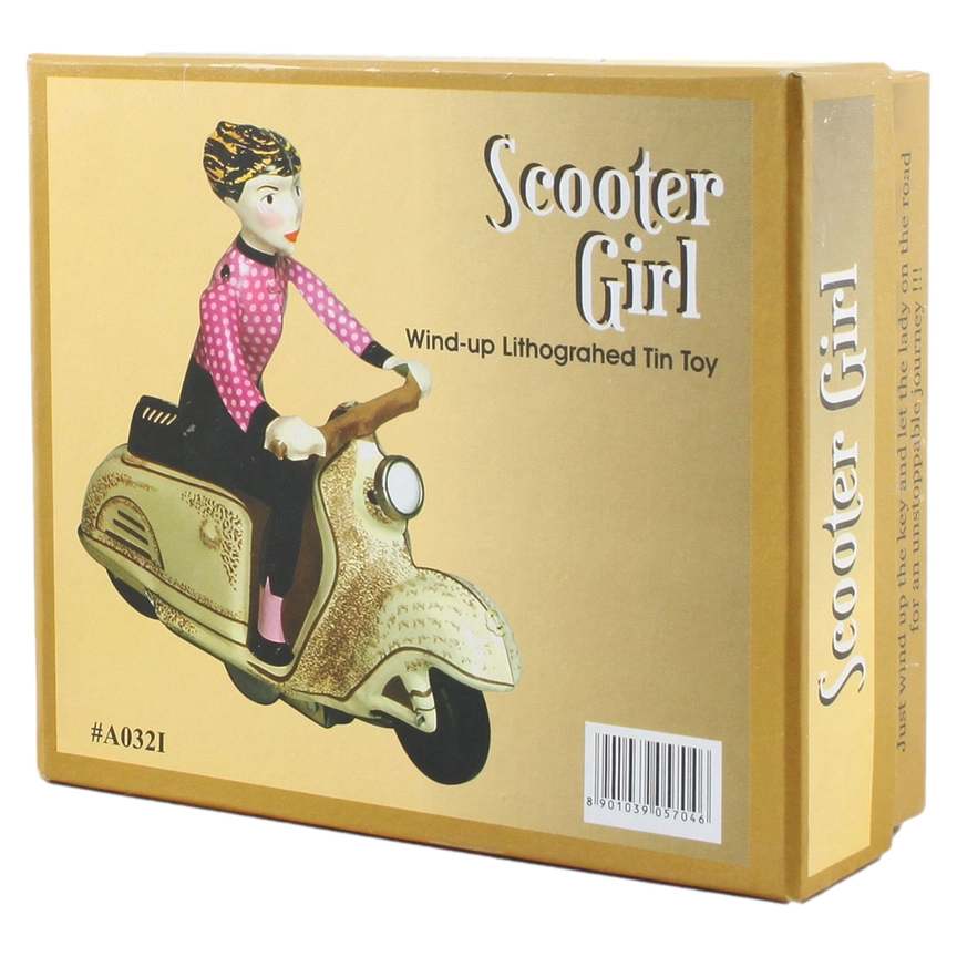 Pink Tin Wind-Up Scooter