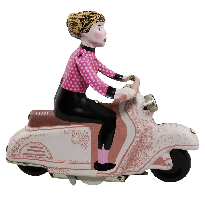 Pink Tin Wind-Up Scooter