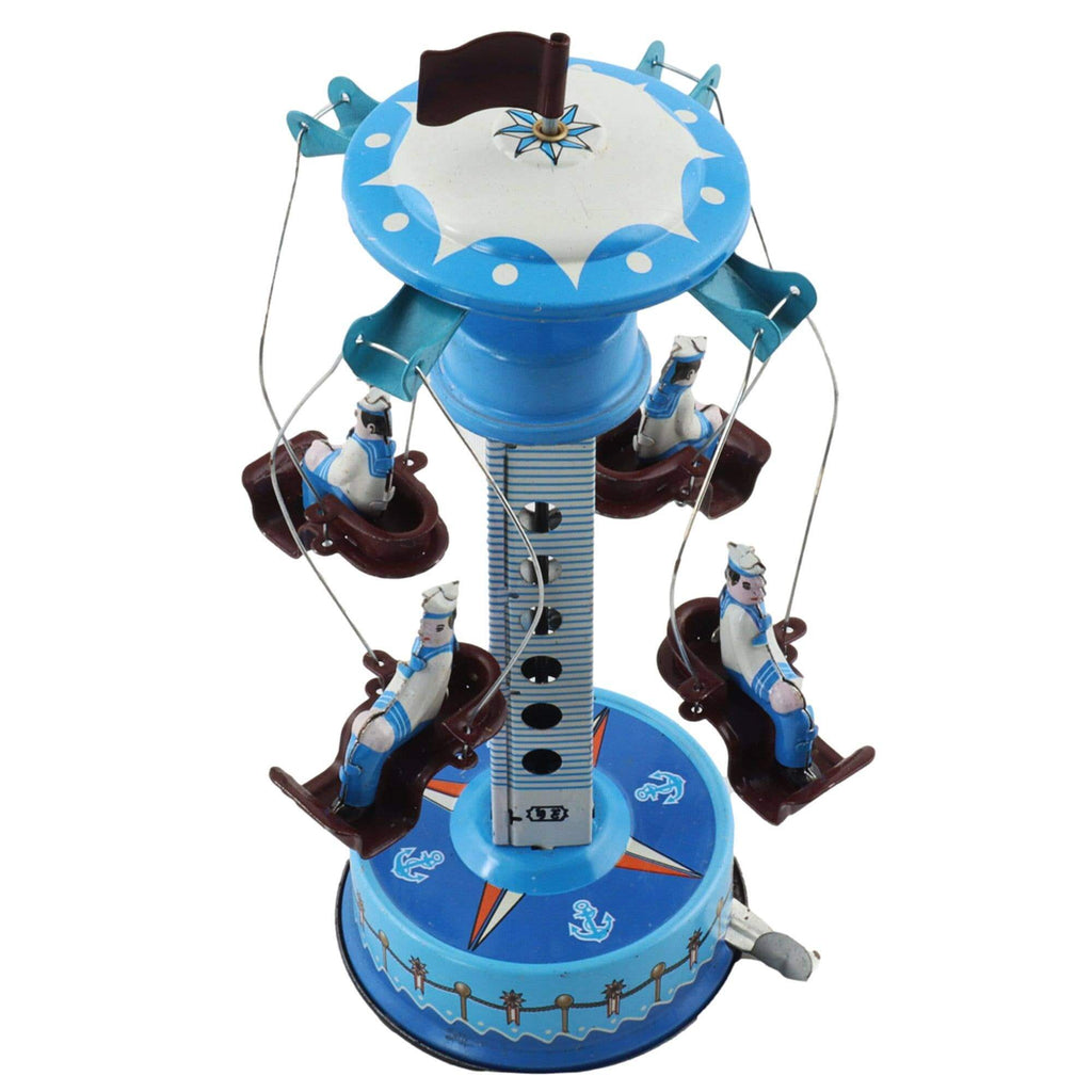 Handaufgezogenes Blechkarussell Matrosen – Nostalgisches Vintage Spielzeug mit detailreicher Bemalung.