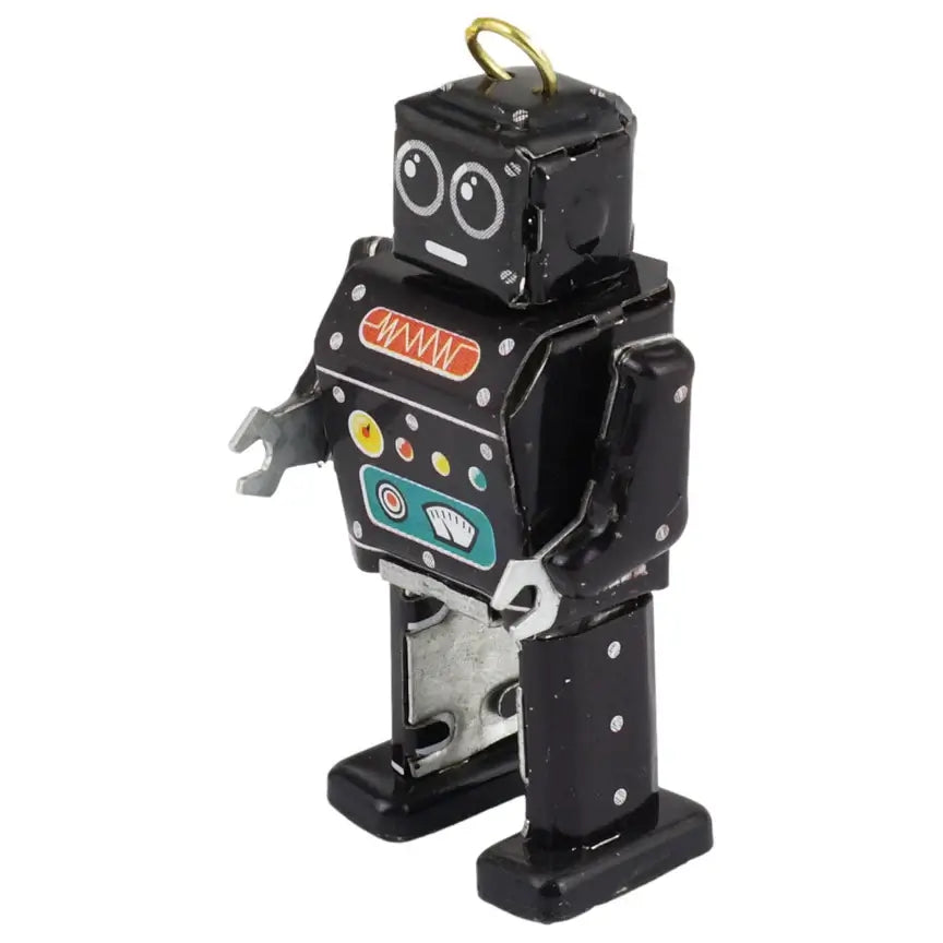 Retro Blechspielzeug Mini-Roboter Figur Schwarz für Sammler und Deko