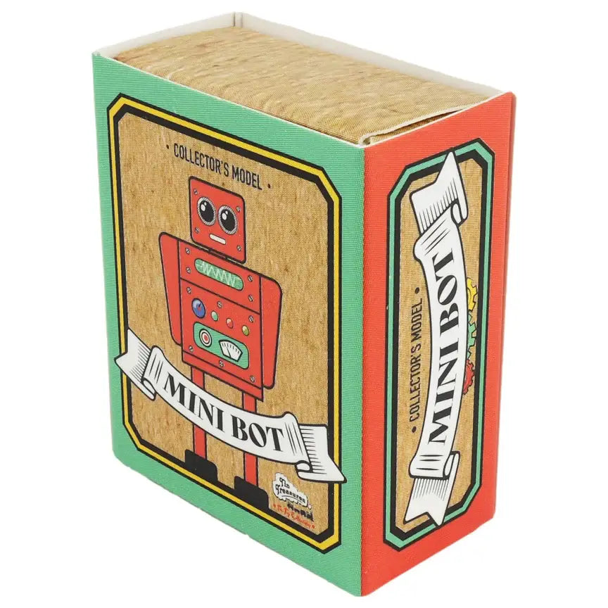 Retro Blechspielzeug Roboter Mini rot – Vintage Sammelfigur Deko in der Originalverpackung.