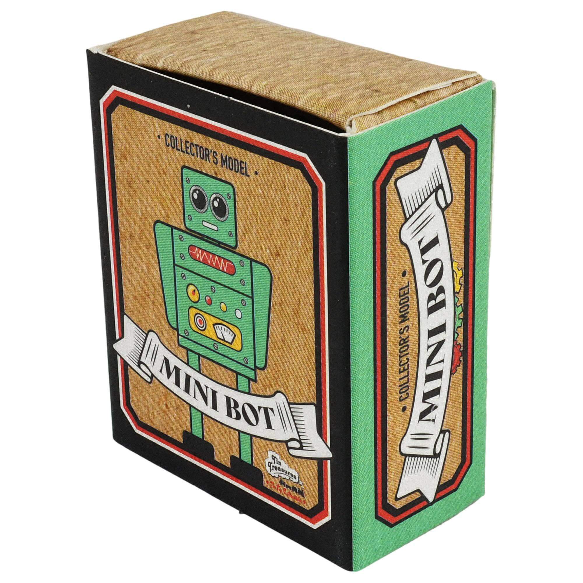 Türkis Zinn-Roboter Mini Sammlerfigur Retro-Design Dekorativ Regal-Tisch Deko Verpackung